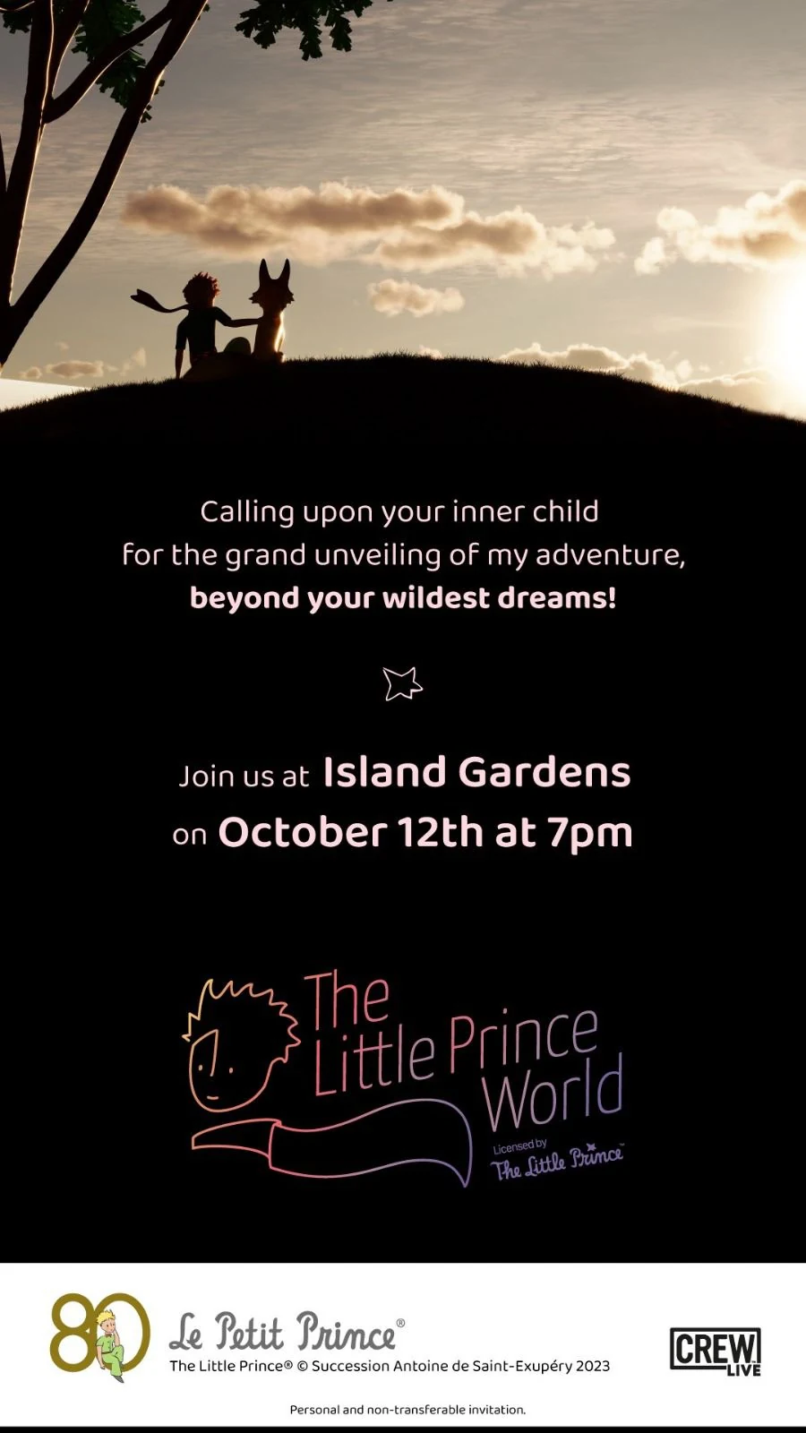 Invitation image for a Little Prince themed cultural event.